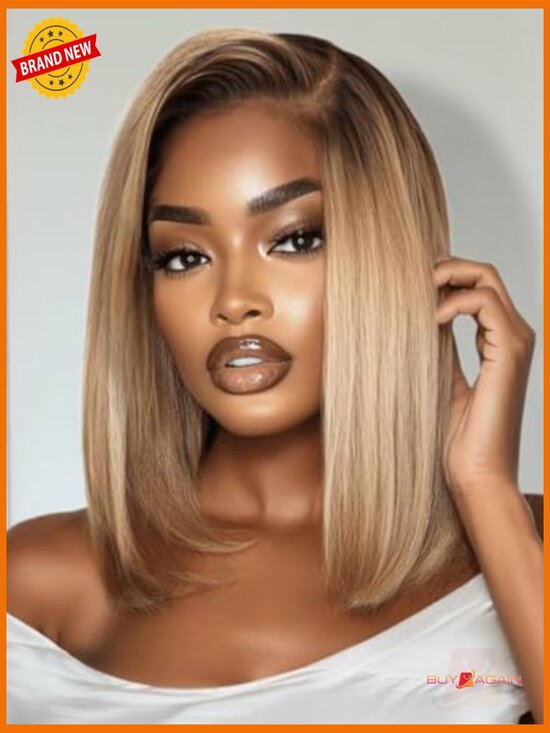 Glueless Lace Front Bob Wig 14 Inch Human Hair Pre Plucked  display picture 3